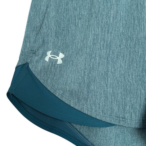 Under Armour Medium Play Up 3.0 Twist Shorts Loose Fit Pocket Stretch Teal Women - Picture 2 of 5